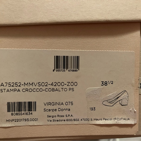 Sergio Rossi Crocco-Cobalto Pumps size 38.5 - Picture 7 of 7
